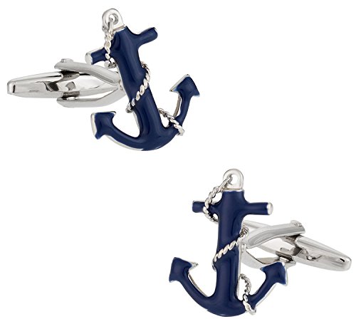 【中古】【未使用・未開封品】Cuff-Daddyネービーブルー アンカーロープ プレッピー ノーティカル カフスボタン 収納ボックス付き｜AJIMURA-SHOP