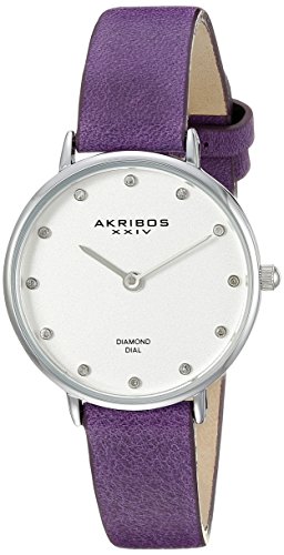 【中古】【未使用・未開封品】Akribos XXIV Women 's ak882ラウンドシルバーダイヤル2つHand Quartz Strap Watch