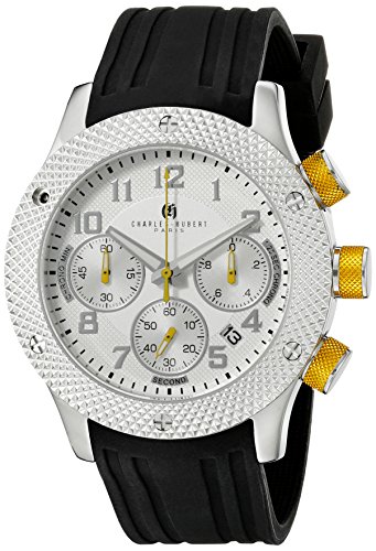【中古】【未当て嵌める・未開封品】Mens Charles Hubert Stainless Steel Chronograph Silver Dial Watch