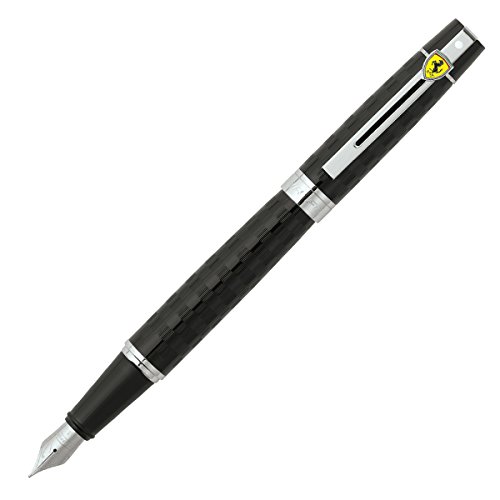 【中古】【未使用・未開封品】Sheafferフェラーリ300シリーズ、Chequered Flag彫刻、ブラック光沢、Fountainペン: Fineペン先(fe0951843?)