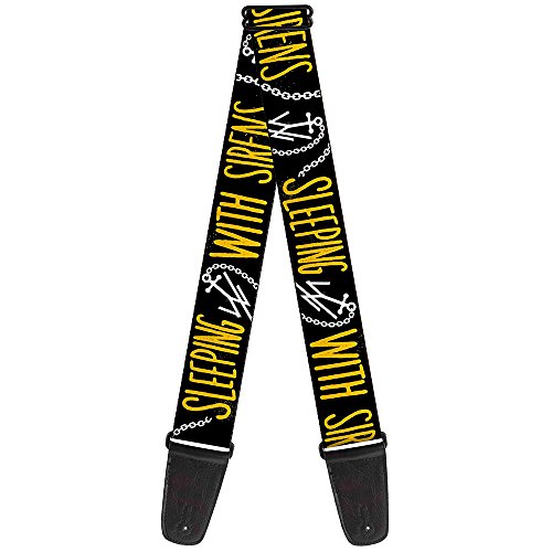 【中古】【未当て嵌める・未開封品】Sleeping With Sirensナイロンギターストラップ???船がかりWチェーン店黒いこと/黄色/白いこと