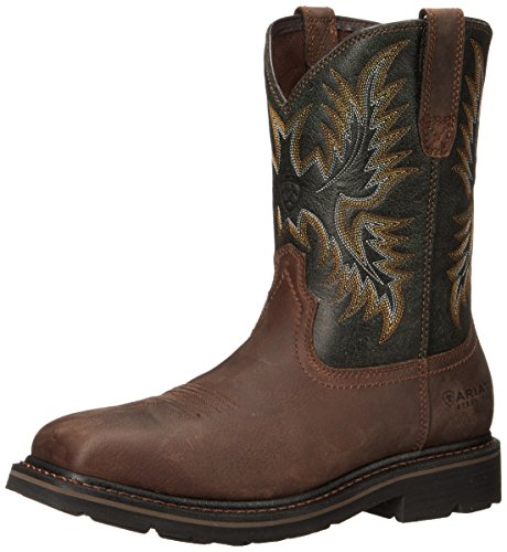【中古】【未当てはめる・未開封品】Ariat メンズ Sierra ワイドスクエアスチールトゥワークブーツ US 大いさ: 10.5 色合い: 赤銅色
