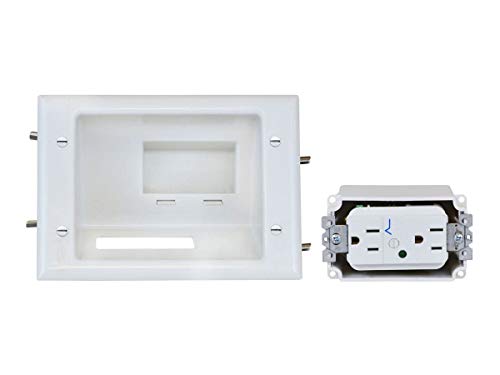 【中古】【未使用・未開封品】Monoprice Recessed低電圧mid-sizeプレートW/サージデュプレックス、ホワイト