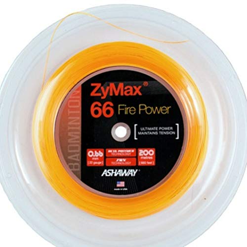 【中古】【未当て嵌める・未開封品】Ashaway Zymax 66?Fireバドミントン文字列reel-fireオレンジ色