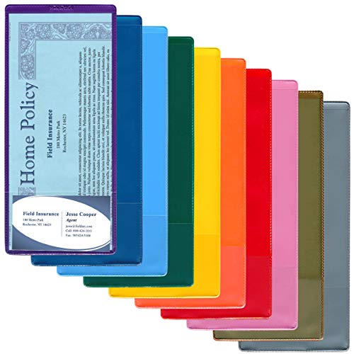 【中古】【未使用・未開封品】StoreSMART INS30VP ポリシー ホルダー 名刺ポケット付き 4インチ x 9インチ バラエティ 10個パック|AJIMURA-SHOP