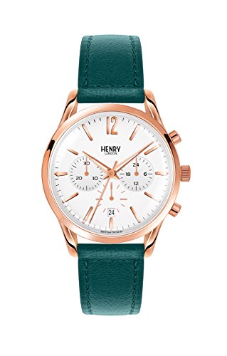 【中古】【未当て嵌める・未開封品】Henry英国の首都hl39-cs-0144?Ladies Stratfordホワイトマガモグリーンクロノグラフウオッチ