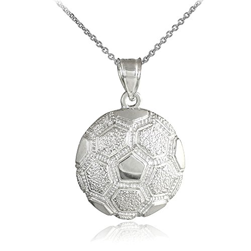 【中古】【未使用・未開封品】Sports Charms サッカーボールペンダントネックレス 925スターリングシルバー テクスチャ加工