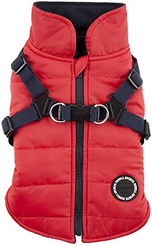 【中古】【未当てはめる・未開封品】puppia down vest パピア ダウンベストハーネス 馬具服 s,m,L,XL,2XL (2XL, RED)