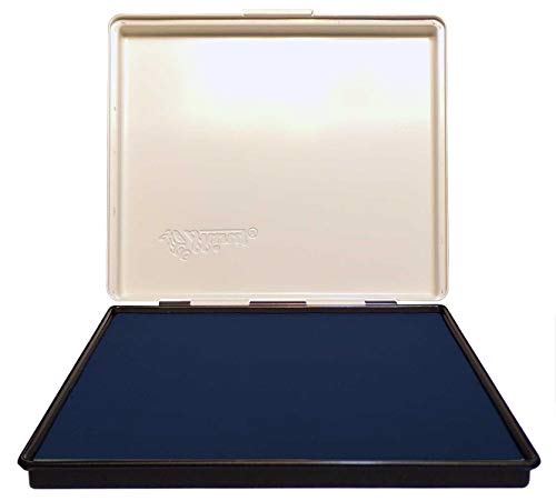【中古】【未当て嵌める・未開封品】特大 8in x 12in 製作用ゴムスタンプインクパッド 金属元素入れもの入り口・入口 ネイビーブルー 消し印パッド