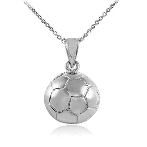 【中古】【未使用・未開封品】Sports Charms 925スターリングシルバー サッカーボールペンダントネックレス シルバー