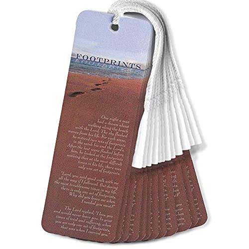 【中古】【未使用・未開封品】Footprints詩Sandy Beach 2?x 6カードストックタッセルブックマーク、12のパック
