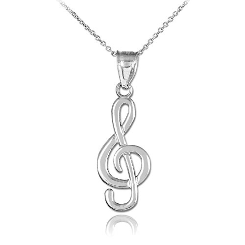 【中古】【未使用・未開封品】Music Jewelry 925スターリングシルバー ト音記号ペンダントネックレス シルバー|AJIMURA-SHOP