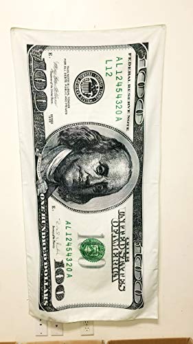 【中古】【未使用・未開封品】BIG Money (dollars)100 Hundred Dollar Bill 80cm x 150cm Cotton Beach Towel画像