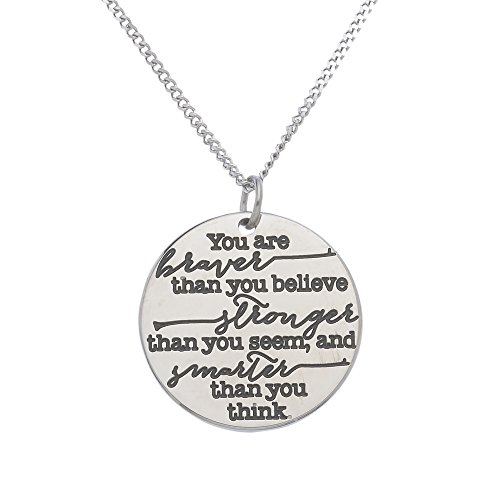 【中古】【未使用・未開封品】You're Braver Than You Believe, Stronger Than You Seem...インスピレーションを与えるネックレス 女性へのインスピレーションを与えるギフト|AJIMURA-SHOP