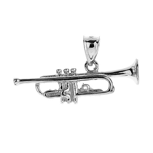 【中古】【未使用・未開封品】925スターリングシルバー音楽チャームトランペットペンダント
