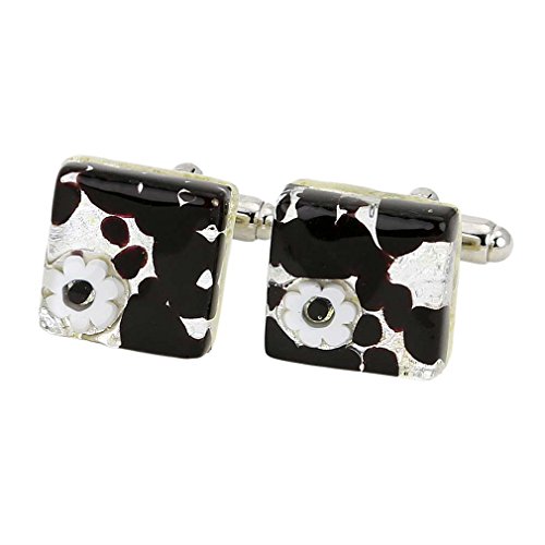 【中古】【未使用・未開封品】GlassOfVeniceムラーノガラスVenetian Classic Square Cufflinks???ダークパープルシルバー 22,181円