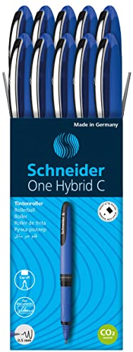 【中古】【未使用・未開封品】Schneider One ハイブリッド C ローラーボールペン 0.5mm ハイブリッド 円錐形 ライトブルー バレル ブルーインク 10本入りボックス (183203)|AJIMURA-SHOP