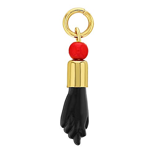 【中古】【未使用・未開封品】14?KゴールドメッキレッドブラックFiga Hand Evil Eye Protection Good Luck Charm Talisman