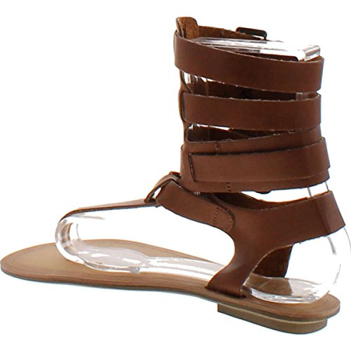 【中古】【未使用・未開封品】Liliana db52レディース合成皮革TストラップグラディエーターThong Sandal???Cognac カラー: ブラウン