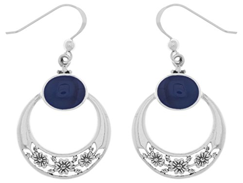 【中古】【未当て嵌める・未開封品】Jewelry Trends スターリングしろがね色 御花フープ ダングルイヤリング パウア貝付き添い人