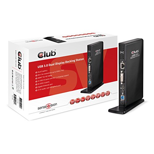 【中古】【未当て嵌める・未開封品】Club3D USB 3.0 デュアル見せびらかす 縛ステイション DVI/HDMI (CSV-3242固定ディスク)