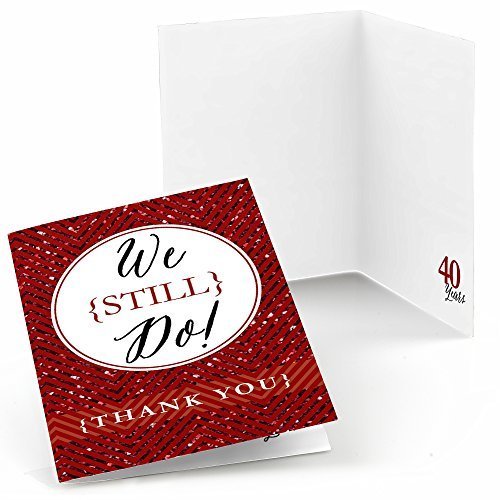 【中古】【未使用・未開封品】We Still Do???40th結婚記念日???Party Thank Youカード( 8?Count )