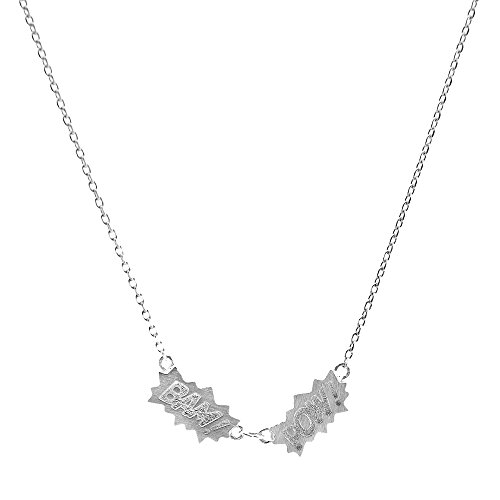 【中古】【未使用・未開封品】SpinningdaisyハンドメイドTiny Jewel Brushed Metal Bam Powネックレスシルバー