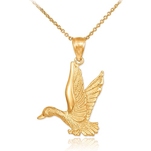 【中古】【未当てはめる・未開封品】10?K黄味がかったゴールドFlying Duckチャームペンダントネックレス
