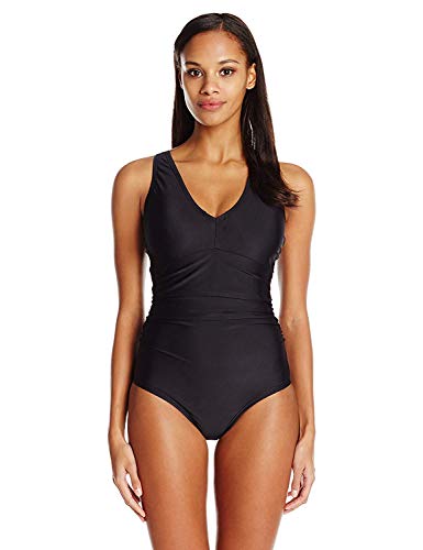 【中古】【未使用・未開封品】(10, Black) - Speedo Women's PowerFLEX Eco V-Neck One Piece Swimsuit with Underwire|AJIMURA-SHOP