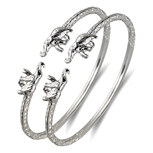 【中古】【未当て嵌める・未開封品】Elephant Ends West Indian Bangles。925スターリングしろがね色46.0瓦(ありの実) ( Made インチ USA ) その他-靴