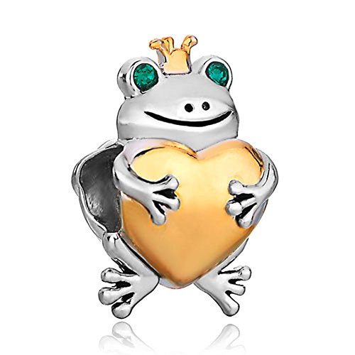 【中古】【未使用・未開封品】Charmsstory Lovely Frogのゴールドメッキハートビーズブレスレット