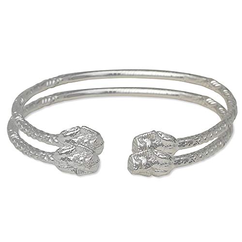 【中古】【未使用・未開封品】Pharaoh Ends West Indian Bangles。925スターリングシルバー44.0グラム(ペア) ( Made in USA )｜AJIMURA-SHOP