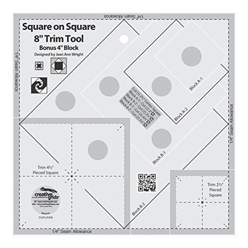 【中古】【未使用・未開封品】Creative Grids Square on Square 8in Trim Tool Quilt Ruler by Creative Grids|AJIMURA-SHOP