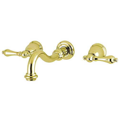 【中古】【未当て嵌める・未開封品】Kingston Brass KS3122AL ヴィンテージ壁据え置き式洗面台シンク用水道の栓 8-5/16in 注ぎ口のリーチ 光輝金管楽器