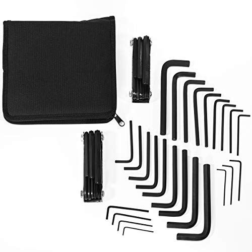 【中古】【未使用・未開封品】XtremepowerUS 45pcs SAEメトリック六角キーセットコンボアレンレンチMMロングショートフォールディングアーム