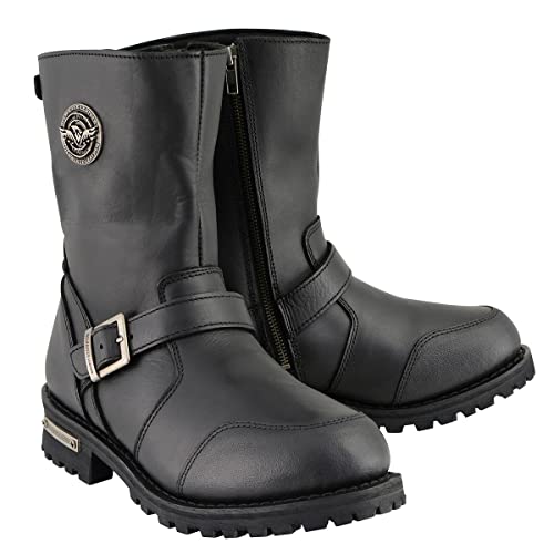 【中古】【未当て嵌める・未開封品】Milwaukee Leather MBM9090 Mens 9-Inch Classic Black Engineer Boots with Gear Shift Guard -