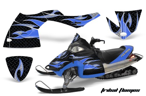 【中古】【未使用・未開封品】AMR Racing スノーモービルグラフィックキットステッカーデカール ポラリスフュージョン2005-2007対応 トライバルフレームブルーブラック|AJIMURA-SHOP