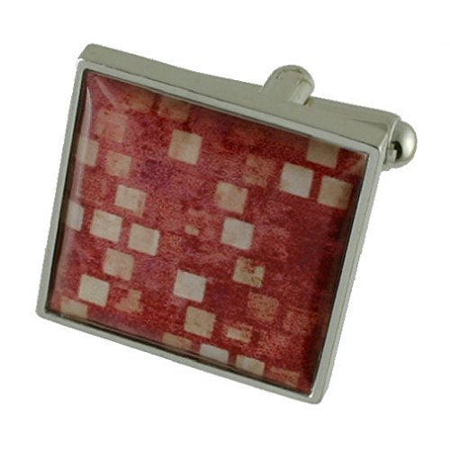 【中古】【未当て嵌める・未開封品】Cuff links Burgundyモザイック流行り物刷り上げるカフスリンク+ Hand made車寄せ