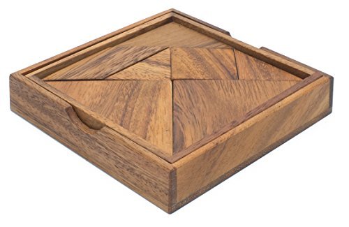 【中古】【未使用・未開封品】Tangram: Casse-T?te 3D fait ? la main; organique puzzle en bois de SiamMandalay with Free SM Gift Box (Pictured)