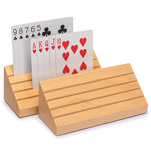 【中古】【未使用・未開封品】Solid Oak Wooden Playing Card Holder / Rack / Organizer - Set of 2｜AJIMURA-SHOP