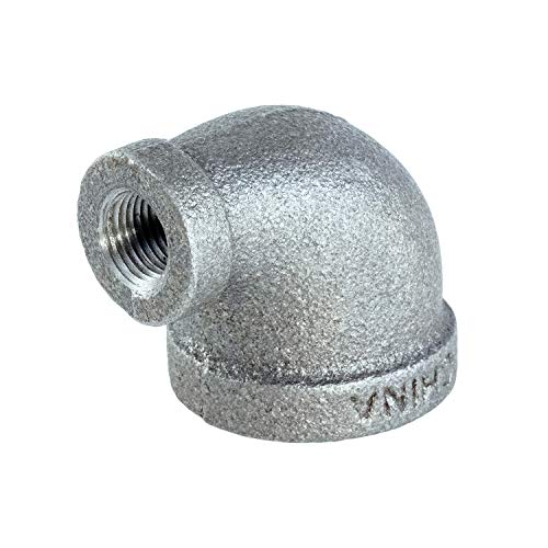 【中古】【未当て嵌める・未開封品】Everflow Supplies gmrl1140?1???1?/ 4?\" x 1?/ 2in90度ジンクメッキ可鍛性鉄Reducingエルボfor High Pressures"