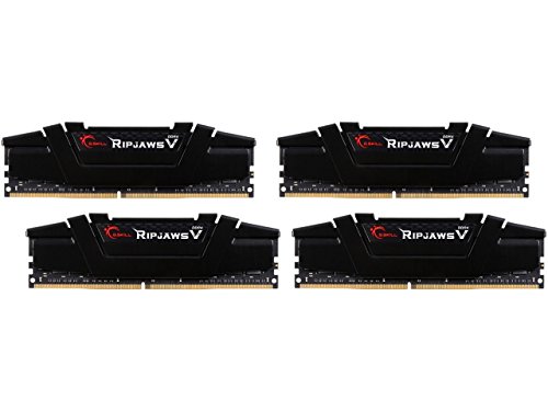 【中古】【未使用・未開封品】G.Skill RipJaws Vシリーズ ブラック 64GB (4 x 16GB) 288ピン SDRAM DDR4 3200 (PC4-25600) CL16-18-38 1.35V クアッドチャンネル デスクトップ