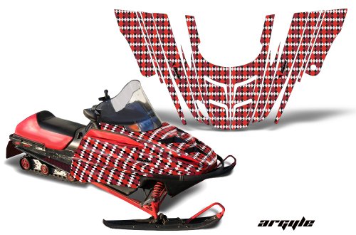 【中古】【未使用・未開封品】AMR Racing スノーモービルグラフィックキット ステッカー デカール ポラリス700XC、800XCR、600 RMK 1999-2003 と互換性あり アーガイルレッド