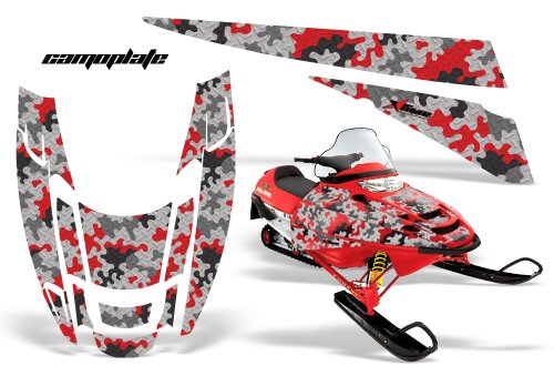 【中古】【未使用・未開封品】1999???2010ポラリスエッジAMRRACINGグラフィックスデカールキット???CAMOPLATE???レッド