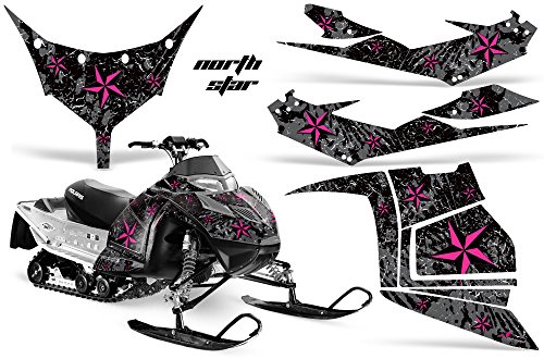 【中古】【未使用・未開封品】ポラリスIQ Race 600?AMRRACINGグラフィックスデカールキット???North Star???pink-black