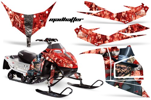 【中古】【未使用・未開封品】ポラリスIQ Race 600?AMRRACINGグラフィックスデカールキット???Mad Hatter???silver-red｜AJIMURA-SHOP