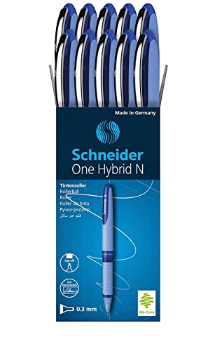 【中古】【未使用・未開封品】Schneider ONE ハイブリッドNローラーボールペン 0.3mm ブルー 10本入り(183403)