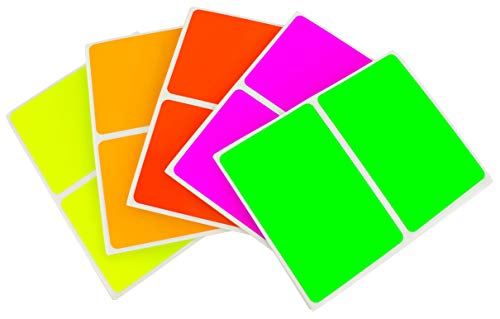 【中古】【未使用・未開封品】ChromaLabel 2 x 3インチ 色付き長方形ネームタグステッカーキット 5色アソートバラエティーパック 合計150枚 蛍光色|AJIMURA-SHOP