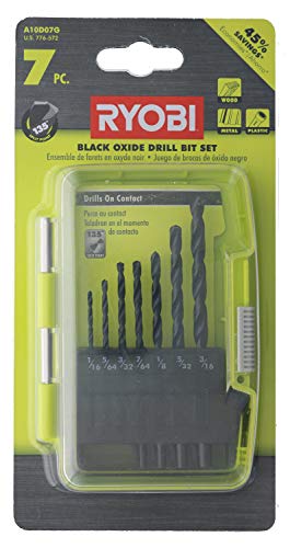 【中古】【未使用・未開封品】Ryobi A10D07G Black Oxide Drill Bit Set, 7 Pcs