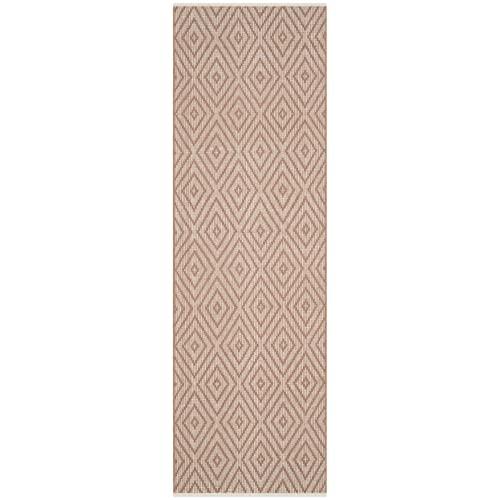 【中古】【未当て嵌める・未開封品】Safavieh Montauk Collection MTK811Eハンドメイドフラワーウェイベージュ＆アイボリーコットンランナー（2\u00273\"x 7 \u0027）"